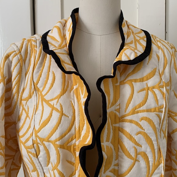 Museum Giftshop Lightweight Like New Quilted Jacket Yellow & Black Trim Sz Med - Picture 3 of 12